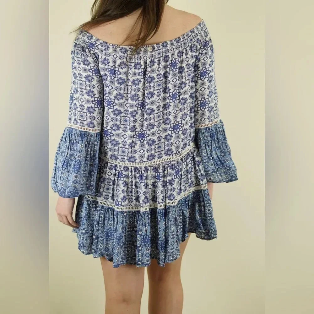 MISS JUNE BLUE FLORAL MINI DRESS